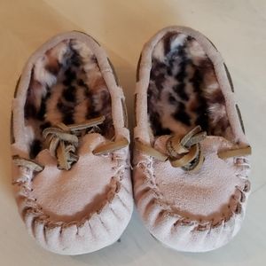 Fuzzy moccasins house shoes